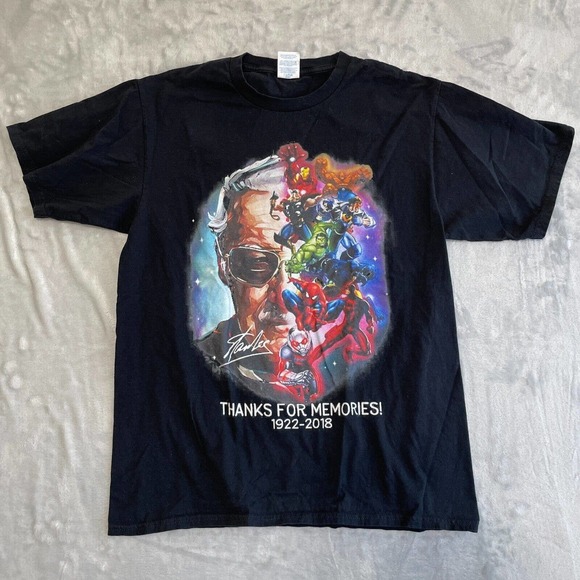 Port & Company Stan‎ Lee Thanks for the Memories Graphic Tee Shirt Medium Black - Picture 1 of 4
